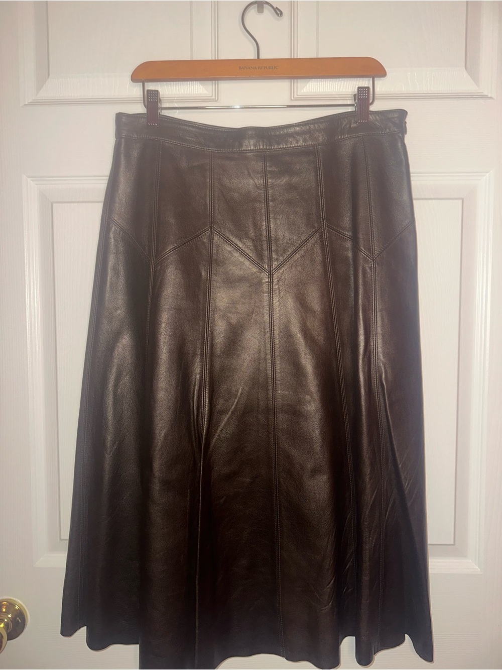 Banana Republic Women’s Brown Leather Maxi Skirt - Picture 1 of 5